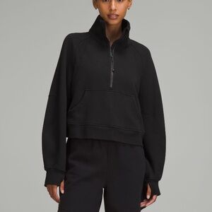 Black Lululemon Half Zip Funnel Neck Scuba